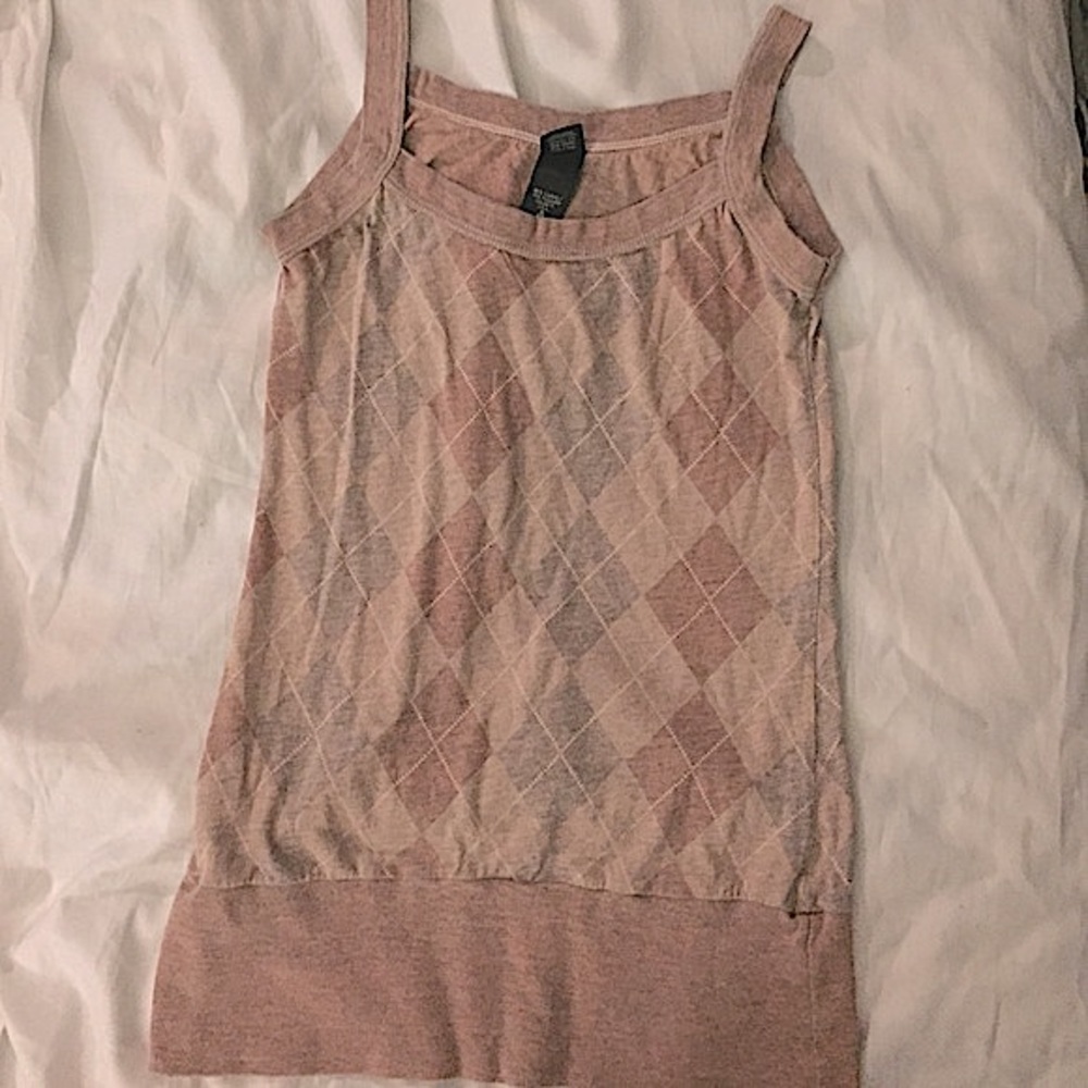 Neutral Argyle Tank